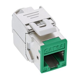 InLine® Keystone RJ45 Buchse, geschirmt, Cat.6A, grün 8er Pack