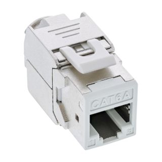 InLine® Keystone RJ45 Buchse, geschirmt, Cat.6A, weiß 8er Pack