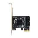 InLine® Schnittstellenkarte, 4x SATA 6Gb/s, mit 4x SATA, PCIe 2.0 (PCI-Express)