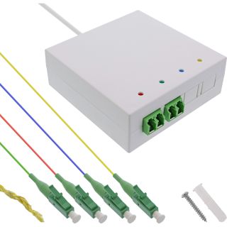 InLine® FTTH Anschlussbox vorkonfektioniert  4x LC/APC 9/125µm 15m