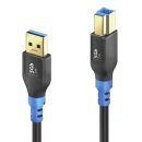 USB 3.2 Gen1 USB-A / USB-B Kabel, schwarz, 1.00m, Single...