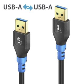 USB 3.2 Gen1 USB-A / USB-A Kabel, schwarz, 1.00m, Installer Pack 50pcs