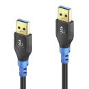 USB 3.2 Gen1 USB-A / USB-A Kabel, schwarz, 1.00m,...