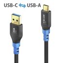 USB 3.2 Gen1 USB-C / USB-A Kabel, schwarz, 2.00m, Single...