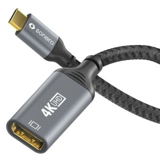 USB-C zu DisplayPort Adapter - 4K60, 21.6Gbps - grau/schwarz - 0.10m