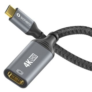 USB-C zu HDMI Adapter - 4K60, 18Gbps - grau/schwarz - 0.10m