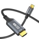 USB-C zu HDMI Adapter - 4K60, 18Gbps - grau/schwarz - 0.10m