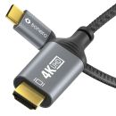 USB-C zu HDMI Adapter - 4K60, 18Gbps - grau/schwarz - 0.10m