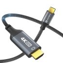 USB-C zu HDMI Adapter - 4K60, 18Gbps - grau/schwarz - 0.10m