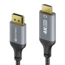 DisplayPort zu HDMI Kabel - 4K60 - grau/schwarz - 3.00m