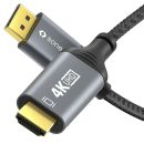 DisplayPort zu HDMI Kabel - 4K60 - grau/schwarz - 3.00m