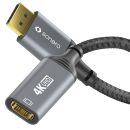 DisplayPort auf HDMI Adapter - 4K60 - grau/schwarz - 0.10m