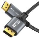 DisplayPort auf DisplayPort Kabel - 4K60 - grau/schwarz - 3.00m