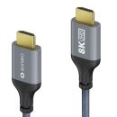 HDMI zu HDMI Kabel - 8K60 - grau/blau - 2.00m