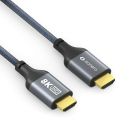 HDMI zu HDMI Kabel - 8K60 - grau/blau - 2.00m