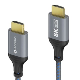 HDMI auf HDMI Kabel - 8K60 - grau/blau - 1.00m