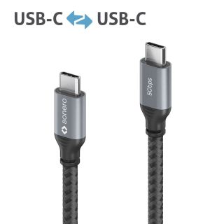 USB-C auf USB-C Kabel - 3.2 Gen 1. 5Gbps, 60W PD, DP Alt Mode - grau/schwarz - 1.00m