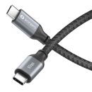 USB-C auf USB-C Kabel - 3.2 Gen 1. 5Gbps, 60W PD, DP Alt Mode - grau/schwarz - 1.00m