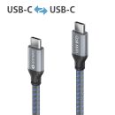 USB-C auf USB-C-Ladekabel - USB 2.0, 100W PD - grau/blau - 3.00m