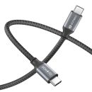 USB-C auf USB-C-Ladekabel - USB 2.0, 60W PD - grau/schwarz - 3.00m