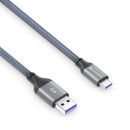 USB-C auf USB-A Ladekabel - USB 2.0, superschnelles Laden 5V/5A - grau/blau - 0.50m