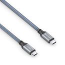 USB-C zu USB-C Kabel - 3.2 Gen 2. 10Gbps, 100W PD, DP Alt Mode - grau/blau - 1.00m