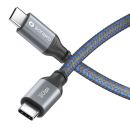 USB-C zu USB-C Kabel - 3.2 Gen 2. 10Gbps, 100W PD, DP Alt Mode - grau/blau - 1.00m