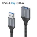 USB 3.0-Kabel - A/A-Verlängerung - Aluminium - spacegrau/schwarz - 1.50m