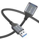 USB 3.0-Kabel - A/A-Verlängerung - Aluminium - spacegrau/schwarz - 1.50m