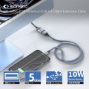 USB 3.0-Kabel - A/A-Verlängerung - Aluminium - spacegrau/schwarz - 1.50m