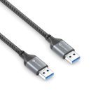 USB 3.0 Kabel - A/A - Aluminium - spacegrau/schwarz - 3.00m