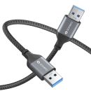 USB 3.0 Kabel - A/A - Aluminium - spacegrau/schwarz - 3.00m