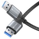 USB 3.0 Kabel - A/A - Aluminium - spacegrau/schwarz - 3.00m