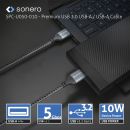 USB 3.0 Kabel - A/A - Aluminium - spacegrau/schwarz - 3.00m