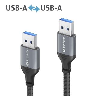 USB 3.0 Kabel - A/A - Aluminium - spacegrau/schwarz - 2.00m