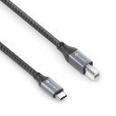 USB 2.0 Kabel - C/B - Aluminium - spacegrau/schwarz - 5.00m