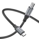 USB 2.0 Kabel - C/B - Aluminium - spacegrau/schwarz - 5.00m