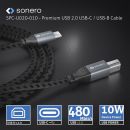 USB 2.0 Kabel - C/B - Aluminium - spacegrau/schwarz - 5.00m