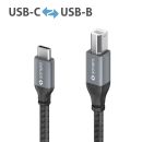 USB 2.0 Kabel - C/B - Aluminium - spacegrau/schwarz - 2.00m