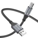 USB 2.0 Kabel - A/B - Aluminium - spacegrau/schwarz - 5.00m