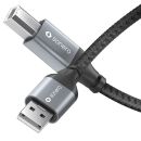 USB 2.0 Kabel - A/B - Aluminium - spacegrau/schwarz - 3.00m