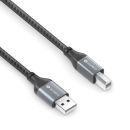 USB 2.0 Kabel - A/B - Aluminium - spacegrau/schwarz - 2.00m