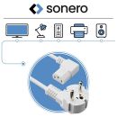 Netzkabel - Sicherheitsstecker 90° auf IEC-Buchse (C13) 90°. Weiß. 3.00m