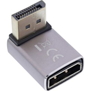 InLine® DisplayPort 1.4 Adapter, DisplayPort Stecker / Buchse, 90° unten, 8K UHD