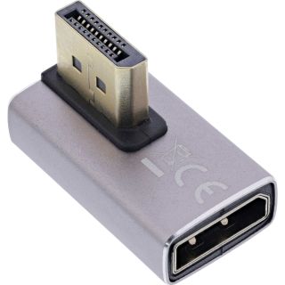 InLine® DisplayPort 1.4 Adapter, DisplayPort St/ Bu, 90° vertikal links, 8K UHD