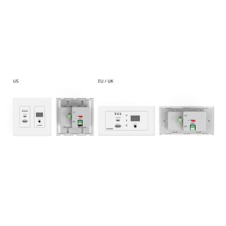 High-performance, highly scalable, AVoIP Wall Plate Encoder for 4K60 4:2:0, HDR10<br>over 1G Network, with white Decora® Design Frame Sets