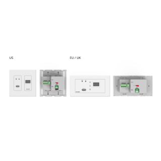 High-performance, highly scalable, AVoIP Wall Plate Decoder for 4K over 1G Network, with white Decora® Design Frame Sets