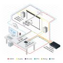 2x 30 W Aktiv-Lautsprechersystem für Wandaufbau  - schwarz