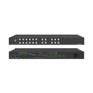 All-in-One Präsentationssystem mit 6x2 4K60 4:2:0 HDMI/HDBaseT Matrixschalter, Steuer-Gateway, PoE, Endverstärker und Maestro Raum-Automatisierung