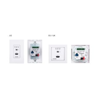 Automatik-Umschalter/Transmitter mit weißem und schwarzem Decora® Rahmensatz im US-D-Formfaktor